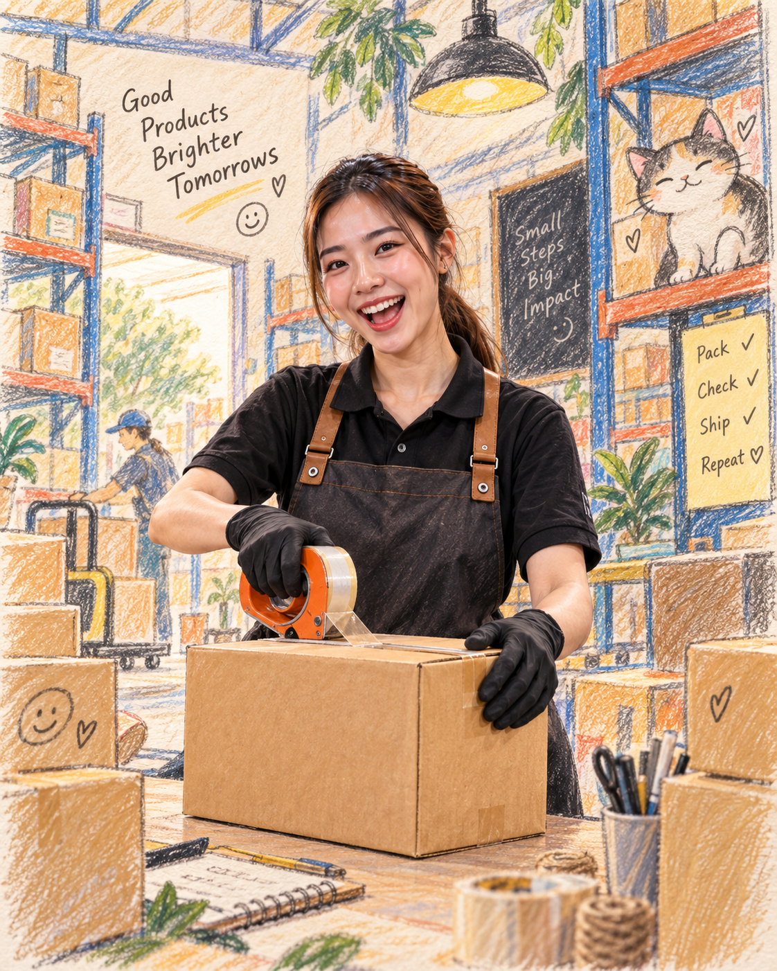 AI Real Person × Hand-Drawn World